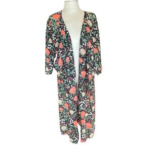 LuLaRoe Shirley Floral Print Duster Kimono